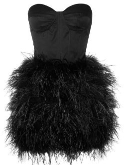 *clipped by @luci-her* Puffed Feather Frock | Strapless Black Ostrich Feather Dresses | RicketyRack.com