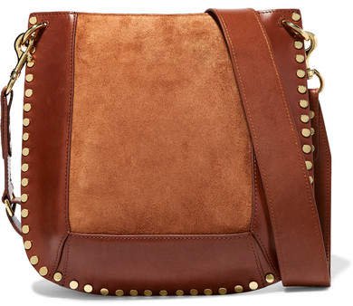 Oskan Studded Leather And Suede Shoulder Bag - Tan