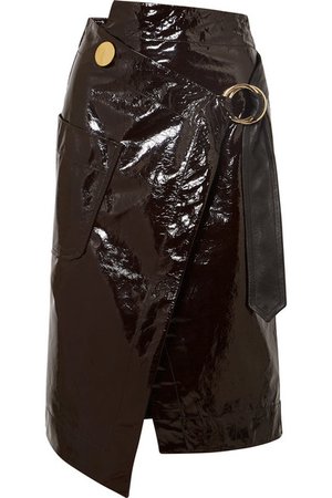Petar Petrov | Asymmetric patent-leather wrap skirt | NET-A-PORTER.COM