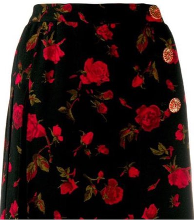 Saint Laurent ‘80s rose print skirt