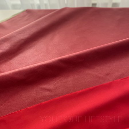 red faux leather fabric