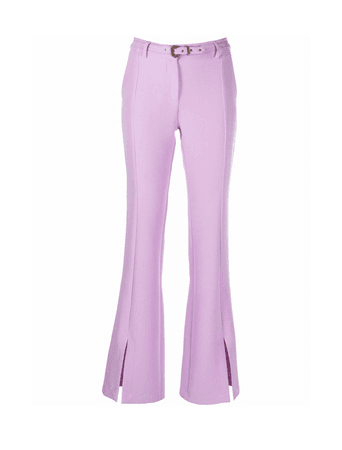 Versace Jeans Couture light purple belted flared pants lilac