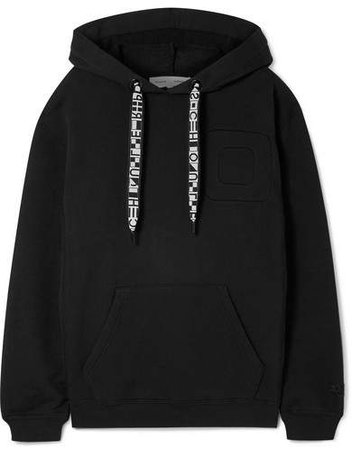 Pswl Oversized Cotton-jersey Hooded Top - Black