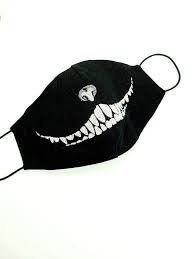 black face mask with cheshire cat - Google Search