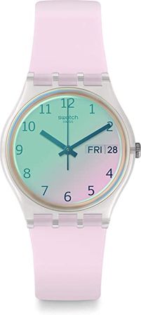Amazon.com: Swatch Unisex Adult Analogue Quartz Watch with Silicone Strap GE714, Rosé, One Size, Bracelet : Clothing, Shoes & Jewelry
