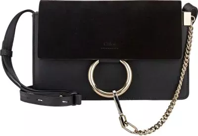 ChloÉ Faye Small Suede And Leather Cross-Body Bag, Black | ModeSens