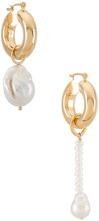 Baroque Pearl Hoops Earrings