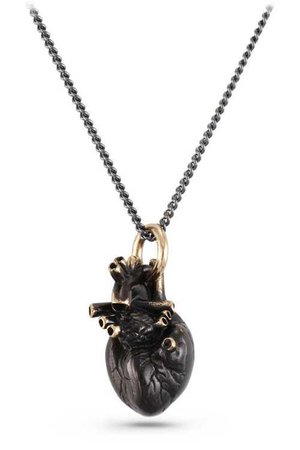 Black Anatomical Heart Necklace by Lost Apostle | Gothic