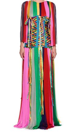Dolce & Gabbana Rainbow Corset Dress