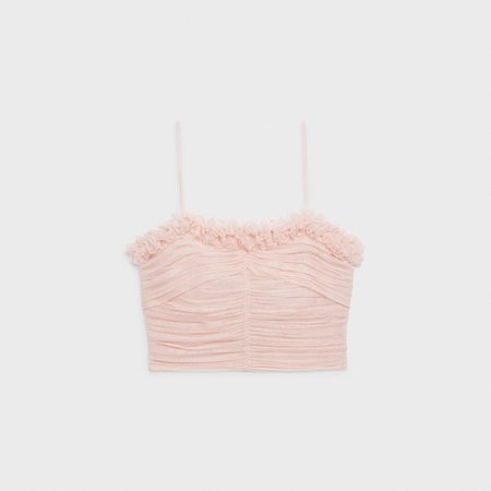 GATHERED BUSTIER IN SILK TULLE - Rose Pale - 2B445841C.25PQ | CELINE