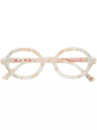 Marni Eyewear x RSF Nakagin Tower oval-frame Glasses - Farfetch