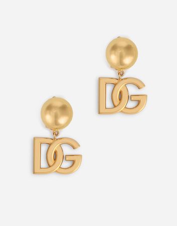 Clip-on earrings with DG logo in Gold for Women | Dolce&Gabbana®