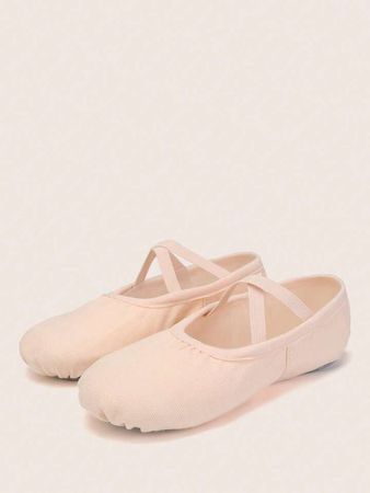 Women Ballet Shoes Minimalist Elastic Band Ballet Flats Fashion Canvas Ballet Dance Shoes For Indoor Practice | SHEIN
