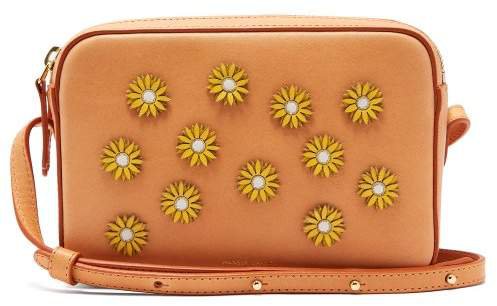 Cammello Floral Embellished Leather Cross Body Bag - Womens - Tan Multi