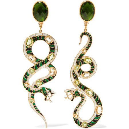 percossi papi green snake earrings