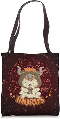 Amazon.com: Kawaii Cat Astrology Zodiac Taurus Tote Bag