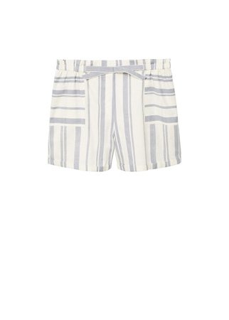 Violeta BY MANGO Striped linen-blend bermuda shorts