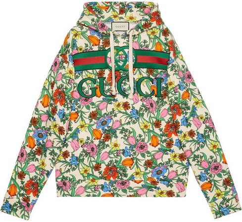 Pop Flora printed hoodie