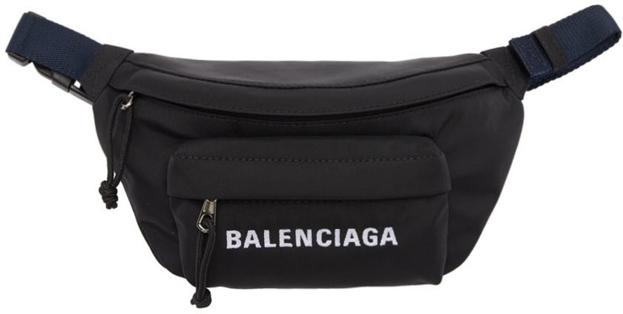 Balenciaga: Black Small Wheel Belt Bag | SSENSE