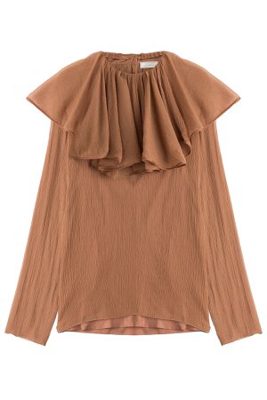 Silk Crepe Blouse with Ruffled Collar Gr. FR 38