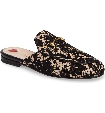Gucci Lace Princetown Loafer Mule (Women) | Nordstrom