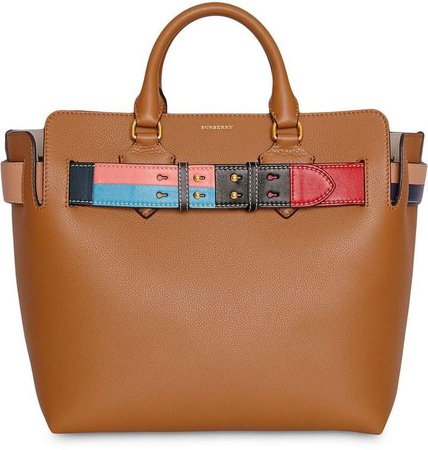The Medium Leather Colour Block Detail Belt Bag