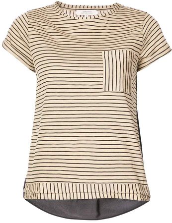 Dorothee contrast stripe print T-shirt