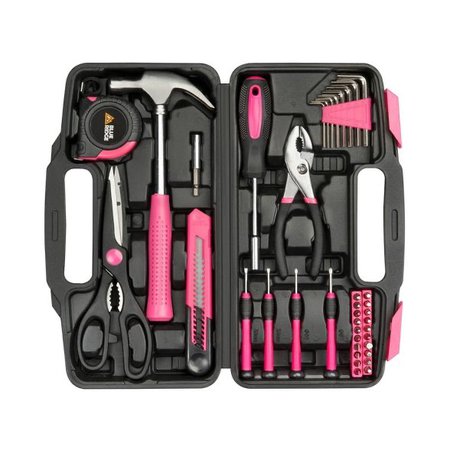 Blue Ridge Tools 40pc Household Tool Kit  Pink