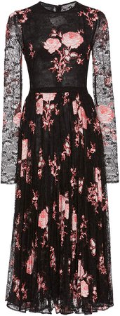 Floral-Print Lace Dress