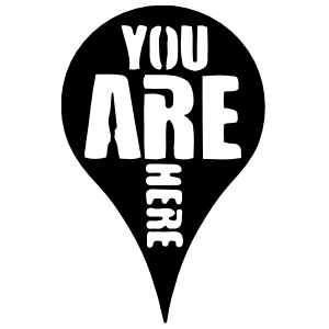 You Are Here Location Pin Wall Decal