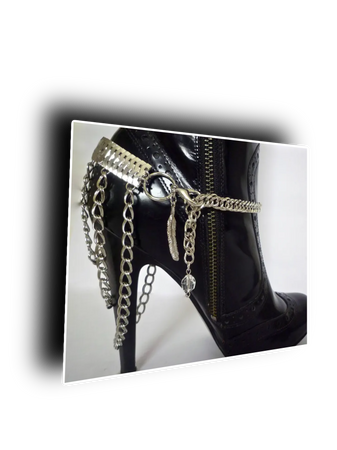 Boot Chains - Pair of Lucretia Boot Heel Boot bracelets, Boot Jewelry, Boot Bling, Metalhead, Rock Chic, Gothic, Punk Etsy