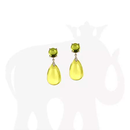 Lemon Quartz & Peridot Drop Earrings – Goshwara