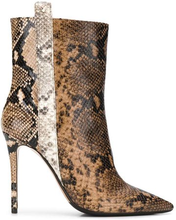 pointed snakeskin effect boots