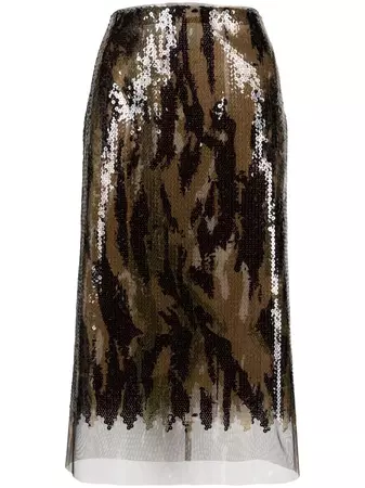 Dion Lee Camouflage Sequinned Skirt - Farfetch