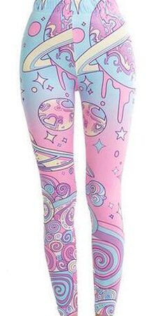 milky pastel galaxy leggings