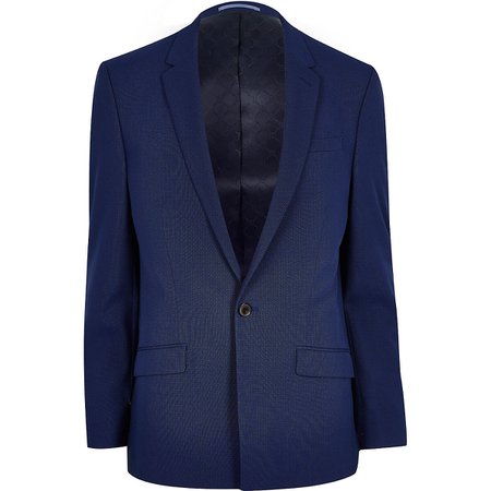 River Island Bright Blue Stretch Slim Fit Suit Jacket