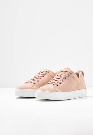 Pink suede sneakers