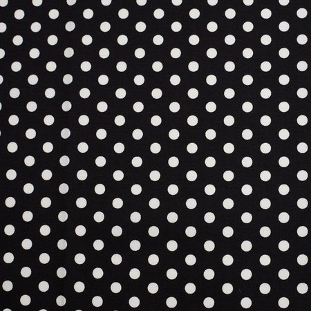 Black/White Polka Dotted Stretch Cotton Twill - Fashion Fabrics