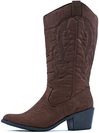 Amazon.com | West Blvd - Womens Miami Cowboy Western Boots (9 B(M) US, Burgundy Pu) | Boots