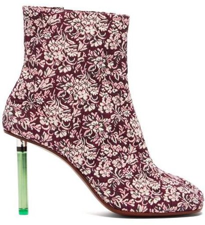 Geisha Split Toe Lighter Heel Ankle Boots - Womens - Purple