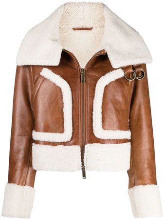 Dsquared2 wide-neck Leather Jacket - Farfetch