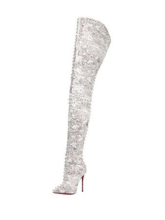 Christian Louboutin Silver Knee Boots