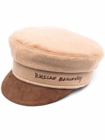 Shop Ruslan Baginskiy embroidered-logo Baker Boy cap with Express Delivery - FARFETCH