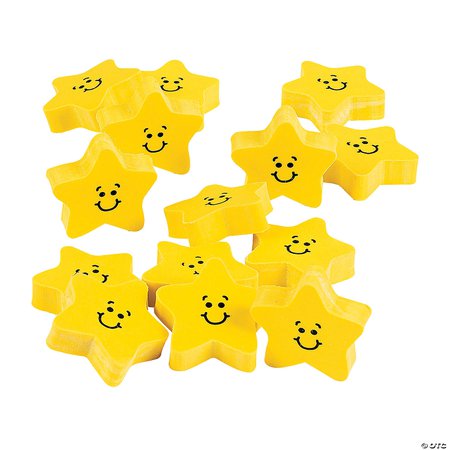 Smile Face Star Erasers - 24 Pc. | Oriental Trading