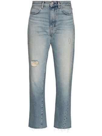 Shop Totême ripped-finish cropped jeans with Express Delivery - FARFETCH