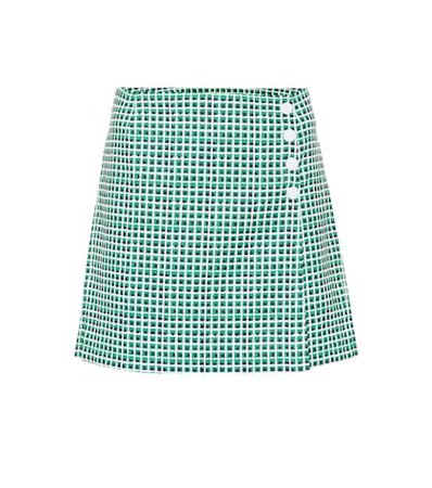High-rise checked shorts