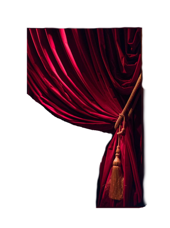 red velvet stage curtains theatre performance png background