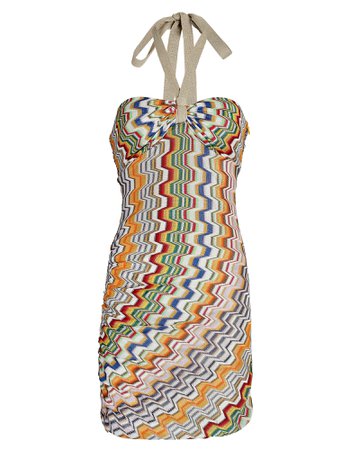 Alexis Azores Crochet Knit Halter Mini Dress | INTERMIX®