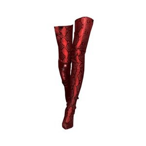 Red Knee High Boots