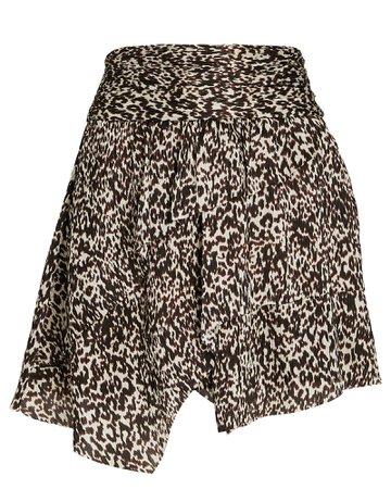 IRO Roya Leopard Silk Mini Skirt | INTERMIX®